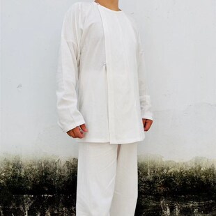 春秋唐制汉服中衣男女休闲宽松圆领衫铠甲内搭纯棉汗衫中式复古装