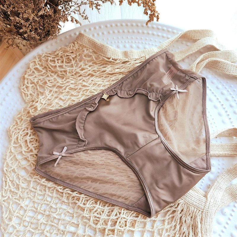 蕾丝内裤女法式轻奢缎面镂空网纱中低腰包臀纯棉裆透气舒适短裤头,女士内衣/男士内衣/家居服,女三角裤,淘宝优惠券,粉丝福利购,淘宝优惠卷