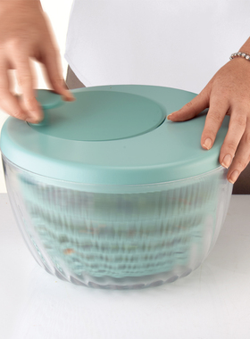 guzzini蔬菜脱水器沙拉甩干机家用手动去水甩水沥水篮洗菜盆神器