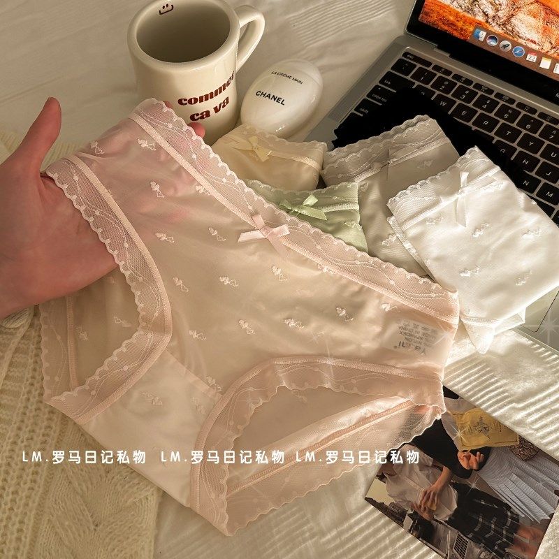 5条装蕾丝网纱内裤女生纯棉裆性感2025新款无痕女士三角裤夏季薄,女士内衣/男士内衣/家居服,女三角裤,淘宝优惠券,粉丝福利购,淘宝优惠卷
