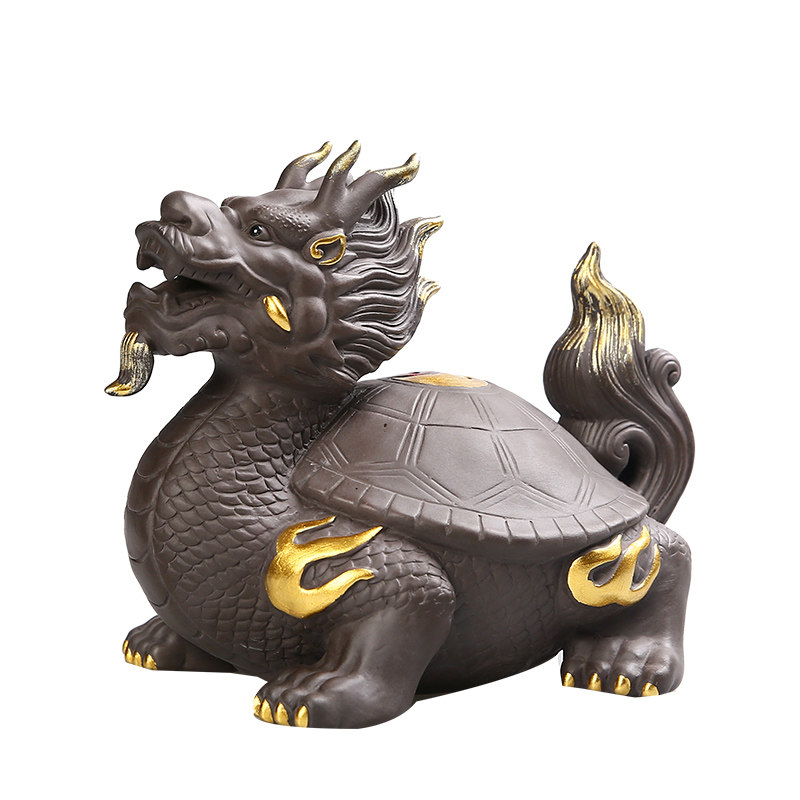 招财龙龟摆件玄关客厅办公室家居装饰茶室茶桌面摆设紫砂茶宠可养,家居饰品,装饰摆件,淘宝优惠券,粉丝福利购,淘宝优惠卷