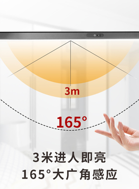 智能LED人体感应衣杆灯衣柜挂衣杆充电简易侧装固定衣通横杆家用