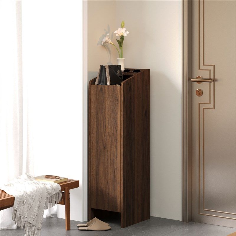 30宽胡桃色小窄鞋柜楼道入户单门小尺寸鞋架家用玄关柜大容量