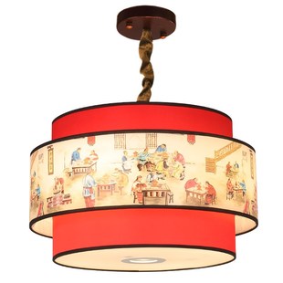 新中式餐饮店吊灯店铺商用餐厅火锅店饭店包厢民宿中古风定制灯具