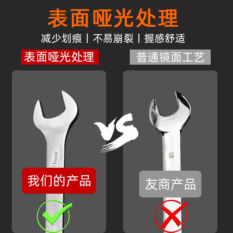 开口板手双头哑光扳手汽修工具开口呆扳子叉口五金工具套装14-17,五金/工具,双头呆扳手,淘宝优惠券,粉丝福利购,淘宝优惠卷