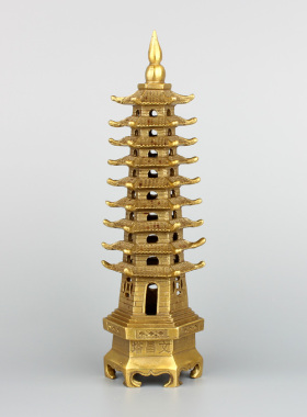 铜文昌塔摆件纯铜文昌塔九层铜13层15层塔家居客厅书房摆件