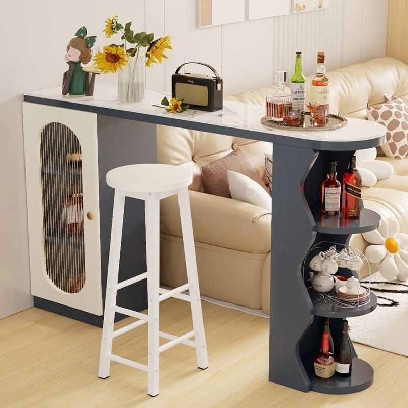 奶油风岩板吧台桌家用酒柜隔断柜客厅餐边柜小型一体伸缩中岛台柜,住宅家具,吧台,淘宝优惠券,粉丝福利购,淘宝优惠卷