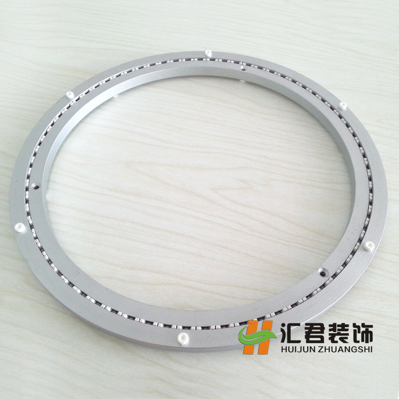 消音铝合金餐桌转盘圆桌转盘底座轴承木质大理石玻璃轨道600mm