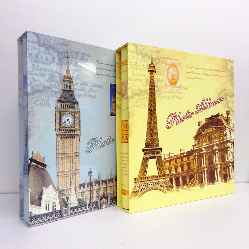 家庭装复古巴黎铁塔相册本大容量4D大6寸过塑影集插页式400张大本