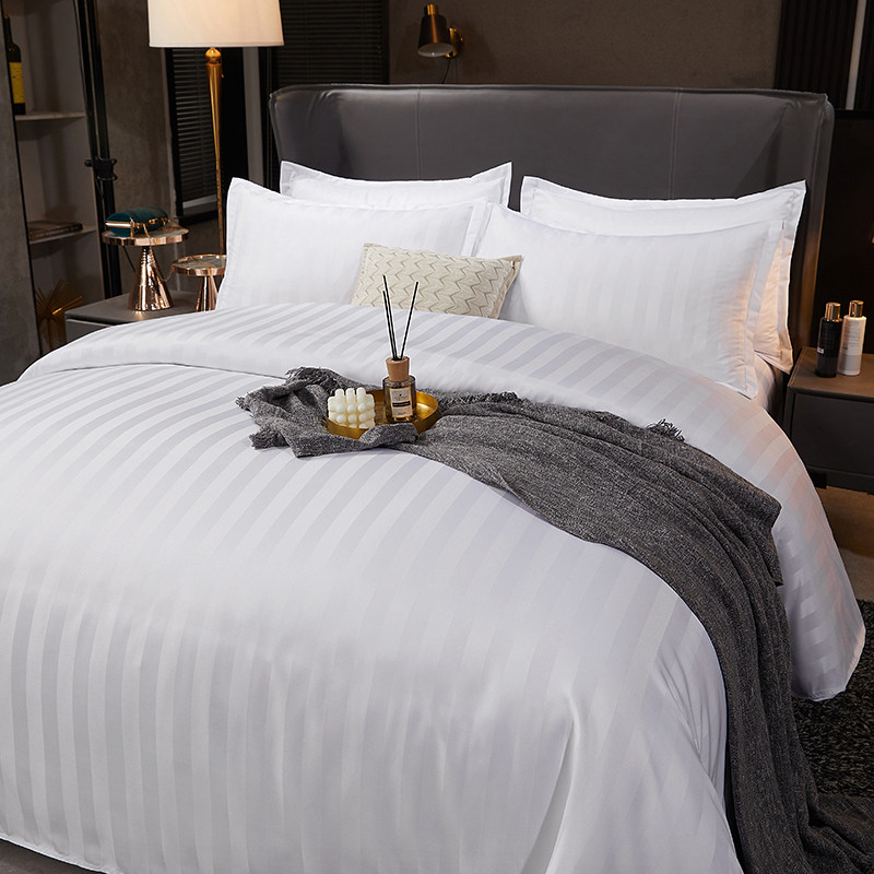 宾馆酒店床上用品四件套民宿公寓纯白色布草被套床单床笠品三件套,床上用品,酒店床品套件,淘宝优惠券,粉丝福利购,淘宝优惠卷