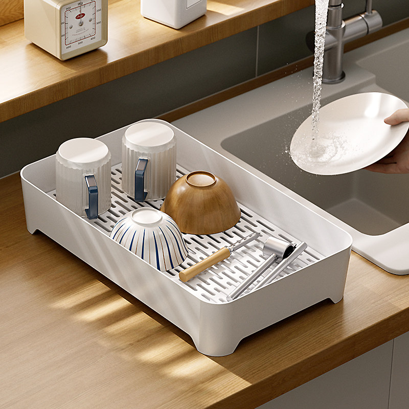 厨房碗碟沥水架盘子筷子储物盘台面晾放餐具置物架果蔬沥水收纳盒,厨房/烹饪用具,厨房置物架/置物柜/角架,淘宝优惠券,粉丝福利购,淘宝优惠卷