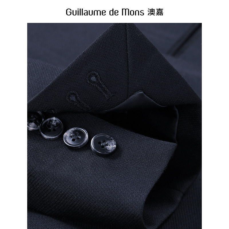 【2023新款】纯羊毛中山装男新郎结婚立领西服新中式西装套装男士