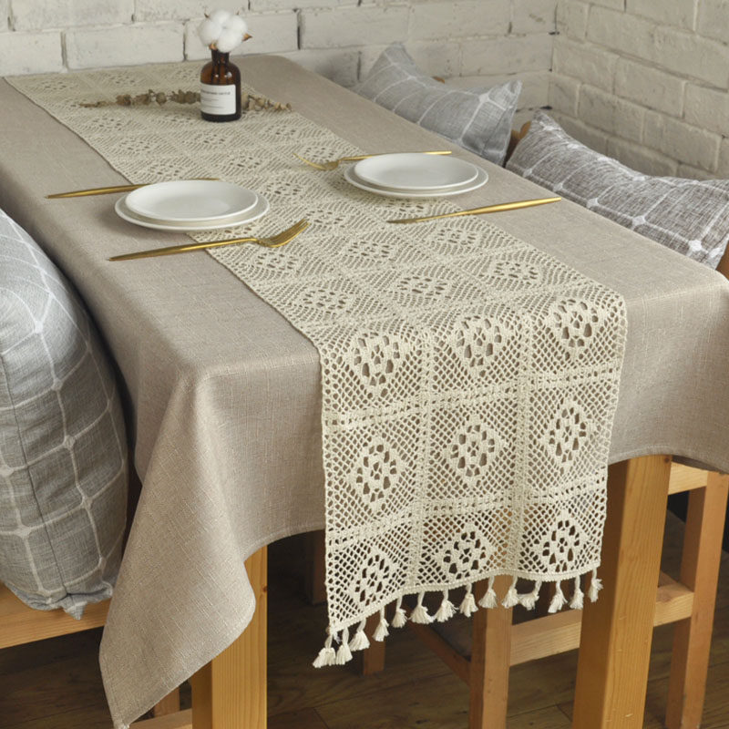 蕾丝电视柜盖布手工钩针花斗柜餐桌旗田园镂空文艺流苏茶几盖巾,居家布艺,桌布,淘宝优惠券,粉丝福利购,淘宝优惠卷