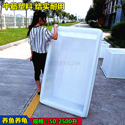 加厚食品级大号牛筋塑料水箱水产养殖方箱养鱼养龟泡瓷砖箱周转箱