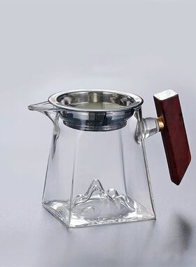 玻璃观山公道杯功道茶杯功夫茶具配件耐热加厚倒茶公杯茶道分茶器