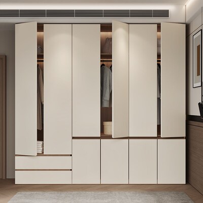 筑美巢ENF级实木多层板一门到顶60cm深度衣柜分段式家用卧室衣橱