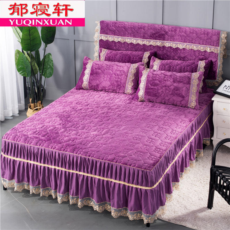 法莱绒床裙单件 夹棉加厚珊瑚绒床罩保暖1.5m1.8米公主床上用品冬,床上用品,床裙,淘宝优惠券,粉丝福利购,淘宝优惠卷