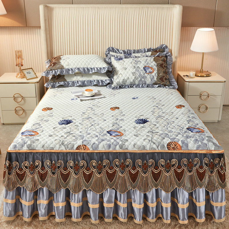 乳胶凉席床裙款三件套夏季可拆卸床罩冰丝席子可水洗折叠家用防滑,床上用品,乳胶席,淘宝优惠券,粉丝福利购,淘宝优惠卷