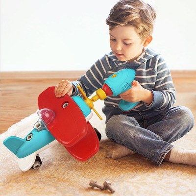 Battat儿童动手拆装飞机拧螺丝玩具大号一岁半宝宝小孩拧螺丝玩具