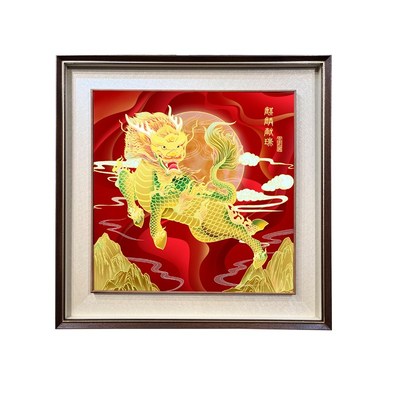 小摆件装饰画铜板画铜雕画蚀刻画生肖福家庭装饰客厅办公室桌面