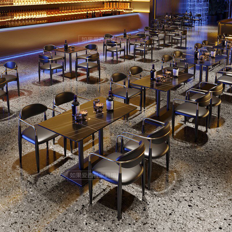 定制西餐厅烧烤店岩板桌子小酒馆奶茶咖啡厅沙发清吧酒吧桌椅组合,商业/办公家具,酒吧桌,淘宝优惠券,粉丝福利购,淘宝优惠卷