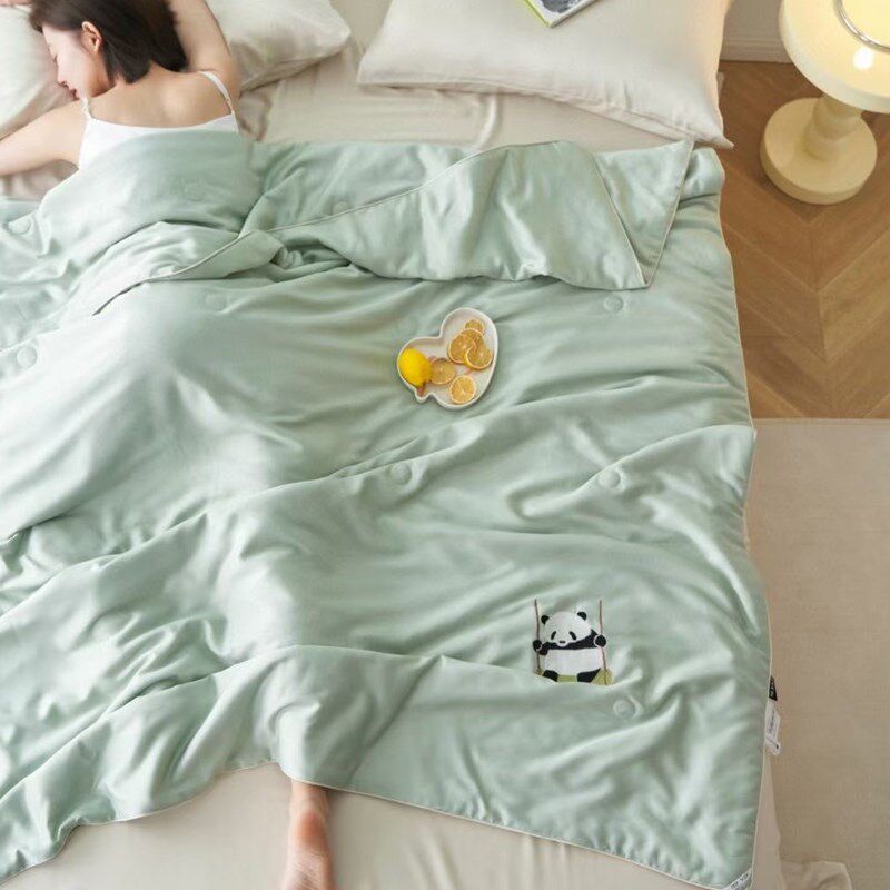 沁凉丝滑触感 纯色莫代尔绣花夏凉被 清凉透气裸睡空调被可机洗,床上用品,化纤被,淘宝优惠券,粉丝福利购,淘宝优惠卷