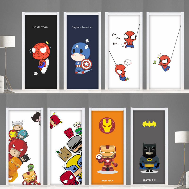 衣柜翻新贴画门贴纸木门自粘衣柜墙贴整张创意卡通儿童门画贴纸