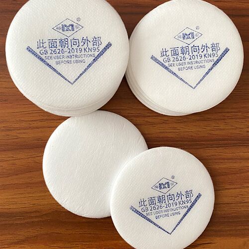 梅安滤棉双罐防尘口罩8cm圆棉超纤维过滤棉防工业粉尘电焊活性炭