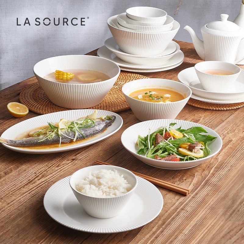 梨想碗碟套装家用高级感白瓷碗具白色碗筷乔迁新居餐具套装碗盘,餐饮具,碗,淘宝优惠券,粉丝福利购,淘宝优惠卷