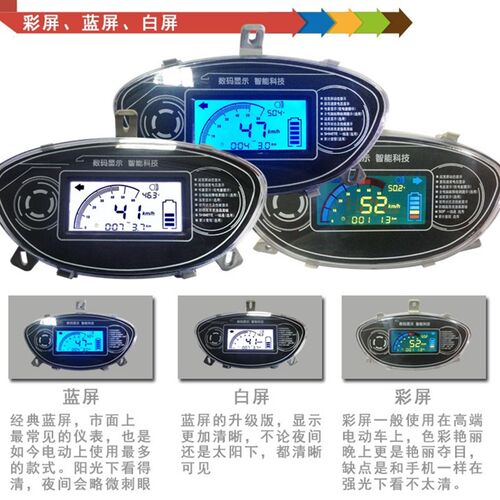 电动车仪表迅鹰码表液晶数显48V60V72V电压电量速度里程配件总成