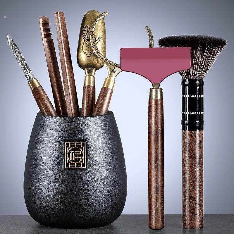 茶道六君子套装功夫茶具配件大全茶桌茶台泡茶工具茶刀茶夹刷用品