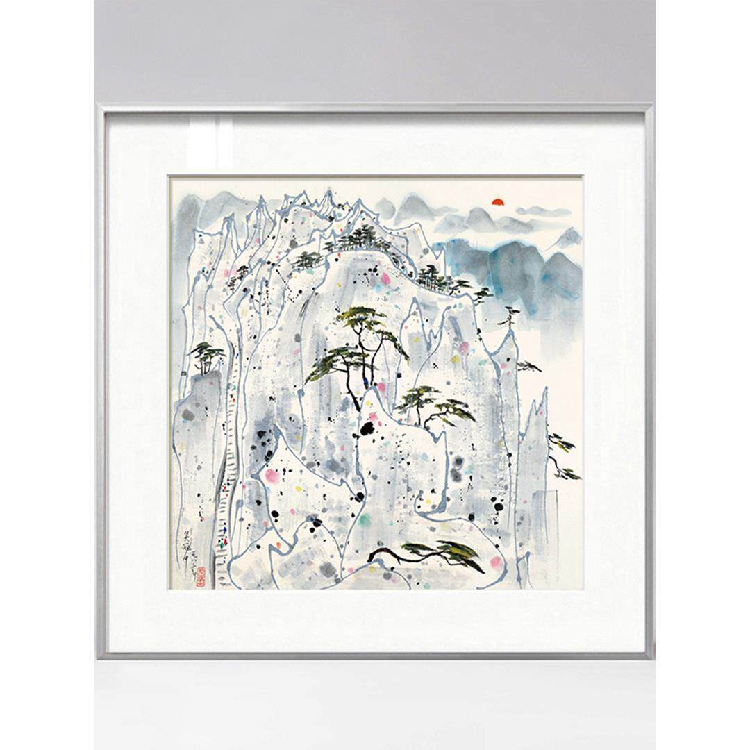 AOCA 版画吴冠中装饰画 现代抽象艺术画办公室国画新中式餐厅挂画