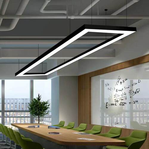 led长方形吊灯办公室长条灯会议室健身房商场超市工业风灯具