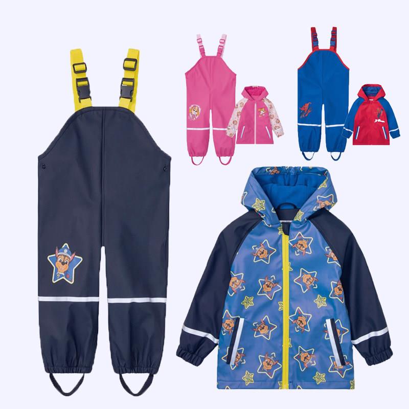 儿童雨衣雨裤套装加绒PU防水上衣抱婴袋雨裤幼儿园学生滑雪秋冬透