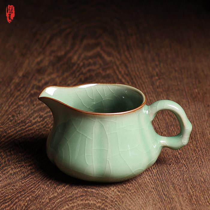 龙泉市青瓷 大号 哥窑加厚公道杯功夫茶具茶海公杯分茶器茶道配件
