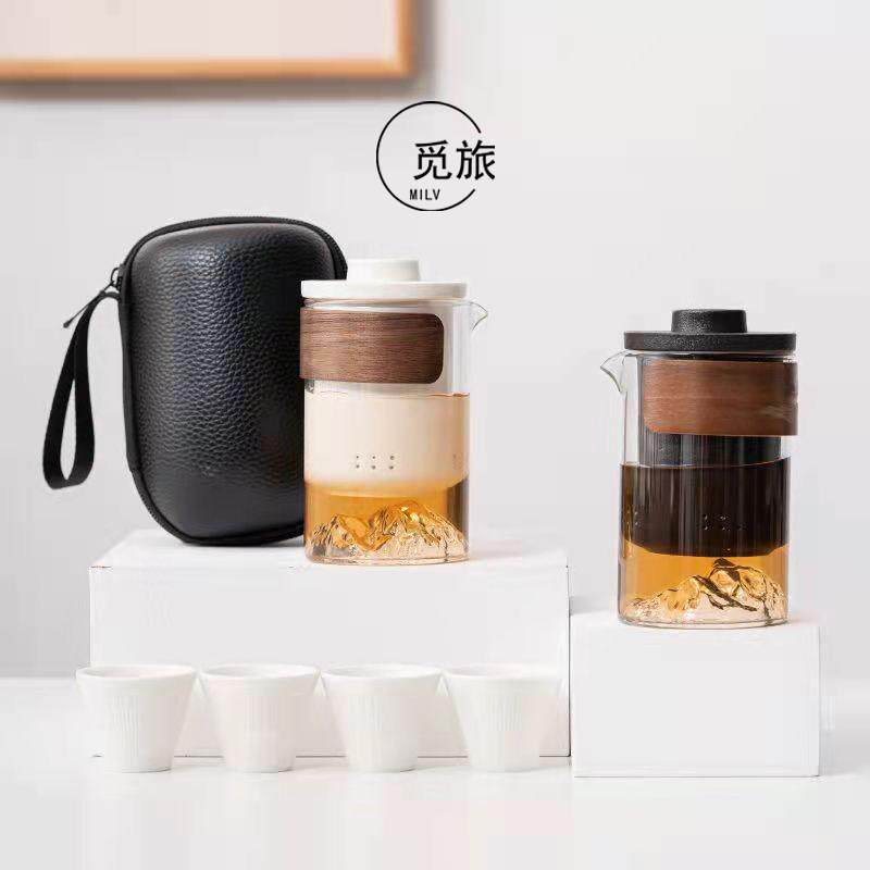 可携式旅行茶具小套装随身户外包泡茶壶茶杯单人简易快客杯一壶四