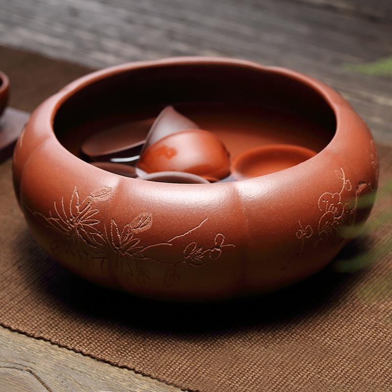 宜兴紫砂茶洗家用大号水盂水洗功夫茶道茶笔洗具配件洗茶杯的器皿