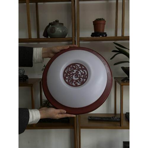 中国风卧室灯Led吸顶灯实木新型中国风小客厅，书房，餐厅灯，圆