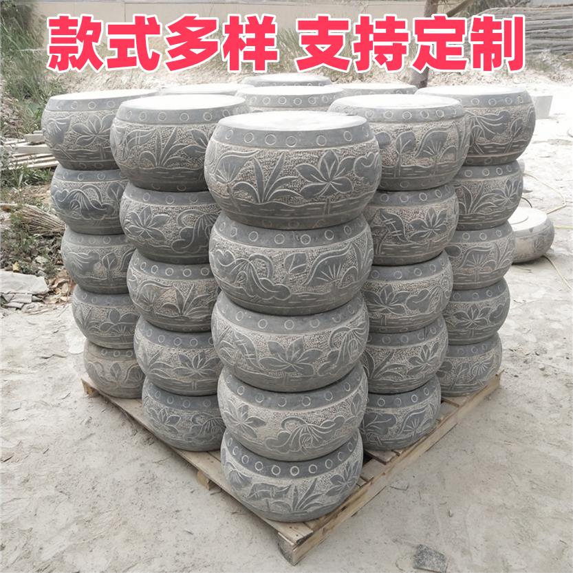 柱基石石墩底座木柱石鼓彷古柱墩石柱顶筑基石天然青石墩子柱墩石