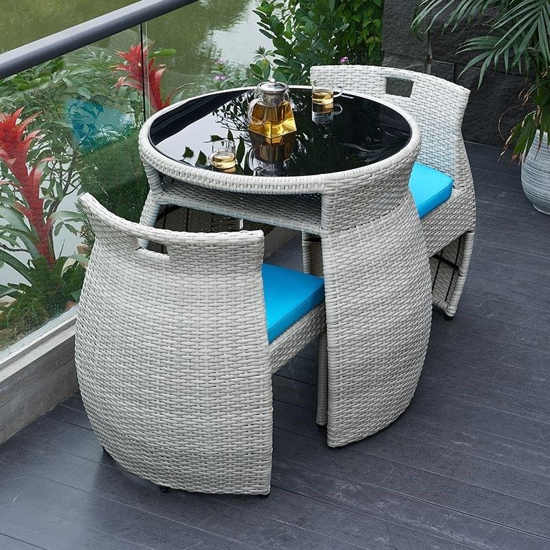 阳台小桌椅三件套小户型家用公寓室外岩板茶几藤椅休闲茶桌组合,住宅家具,桌椅套件,淘宝优惠券,粉丝福利购,淘宝优惠卷