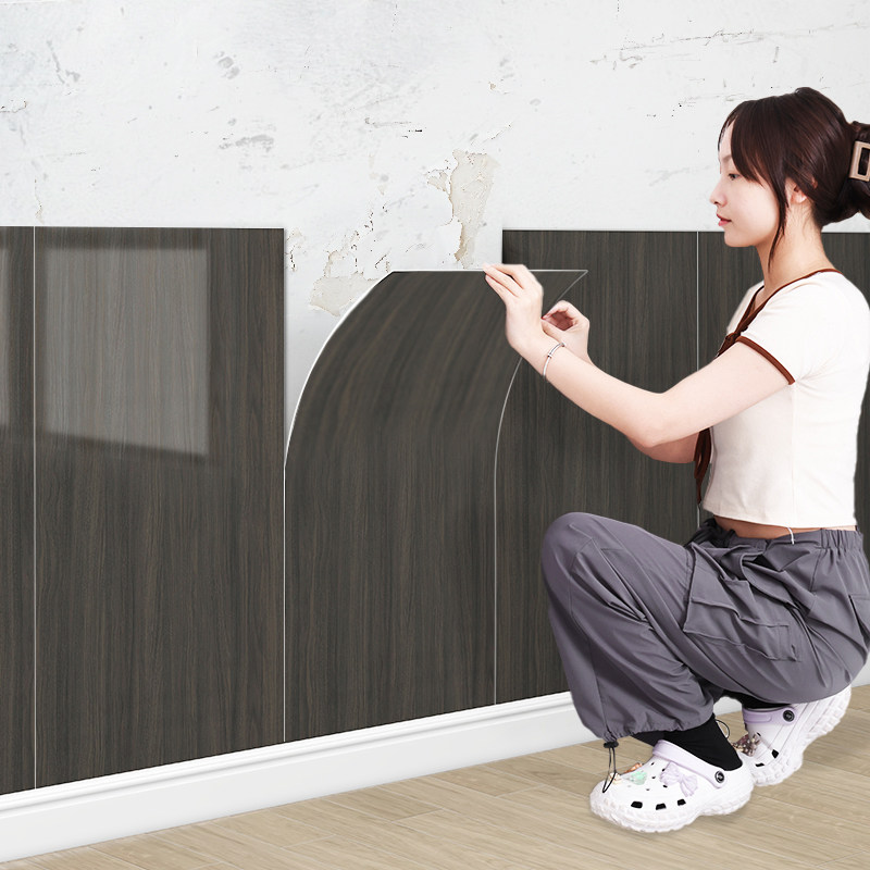 木纹铝塑板墙贴自粘墙壁墙面遮丑装饰板护墙板墙围墙裙仿瓷砖贴纸,家居饰品,软装墙贴,淘宝优惠券,粉丝福利购,淘宝优惠卷