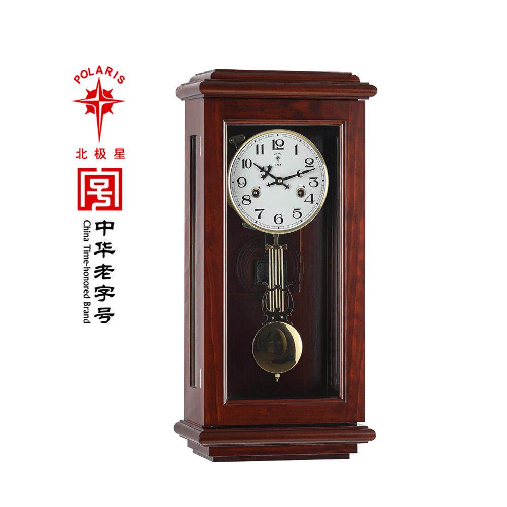 北极星立式老式表时钟上炼发条纯铜实木计时客厅中式和欧式机械挂