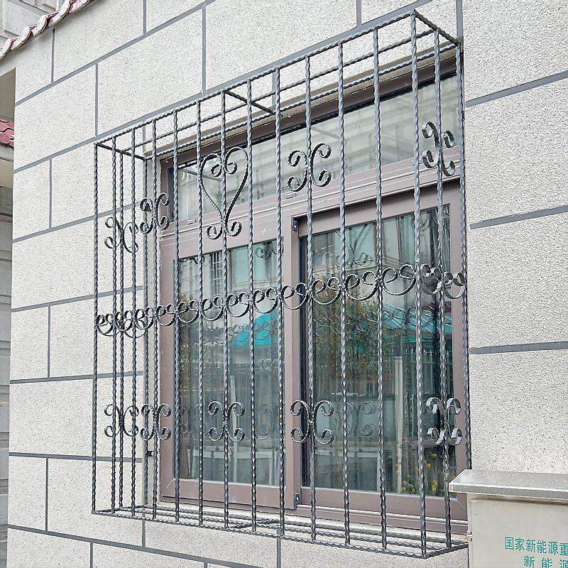 上海工厂铁艺防盗实心钢防护窗网儿童安全防护窗护栏别墅窗户防盗