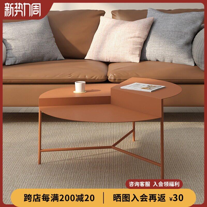 北欧轻奢铁艺圆形极简小茶几 可移动沙发边几 小户型客厅适用
