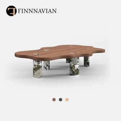 芬纳维亚 中古实木客厅云朵茶几个性异形茶桌( Echoes回声)