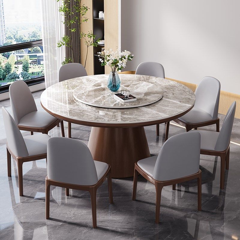 岩板餐桌椅2025新款酒店民宿圆形餐桌家用吃饭桌大圆桌带旋转转盘,住宅家具,岩板餐桌,淘宝优惠券,粉丝福利购,淘宝优惠卷