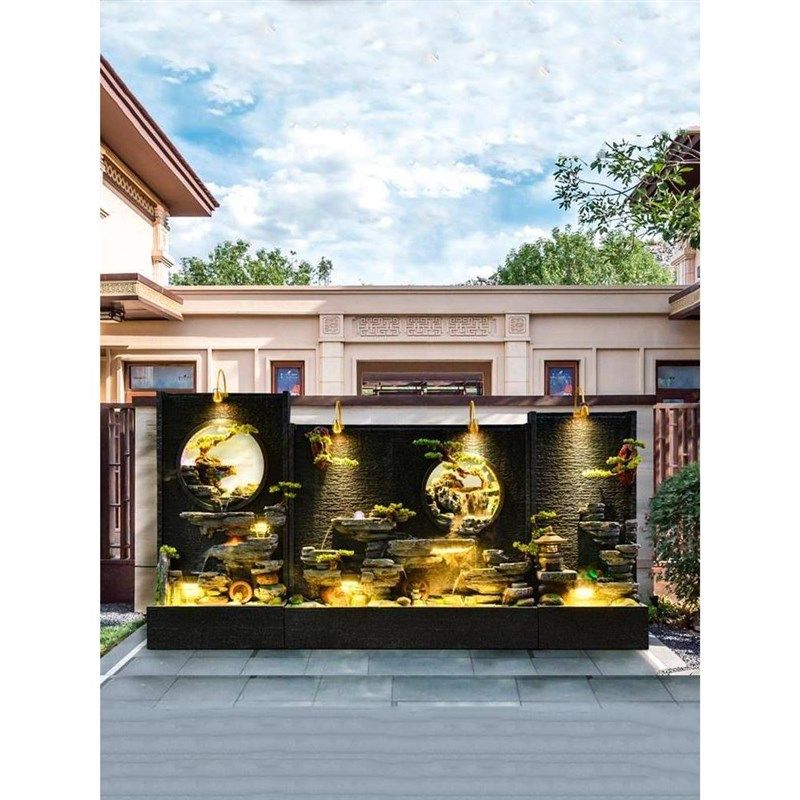 大型假山喷泉水幕墙入户室内加湿器流水屏风庭院花园鱼池装饰摆件,家居饰品,流水摆件,淘宝优惠券,粉丝福利购,淘宝优惠卷