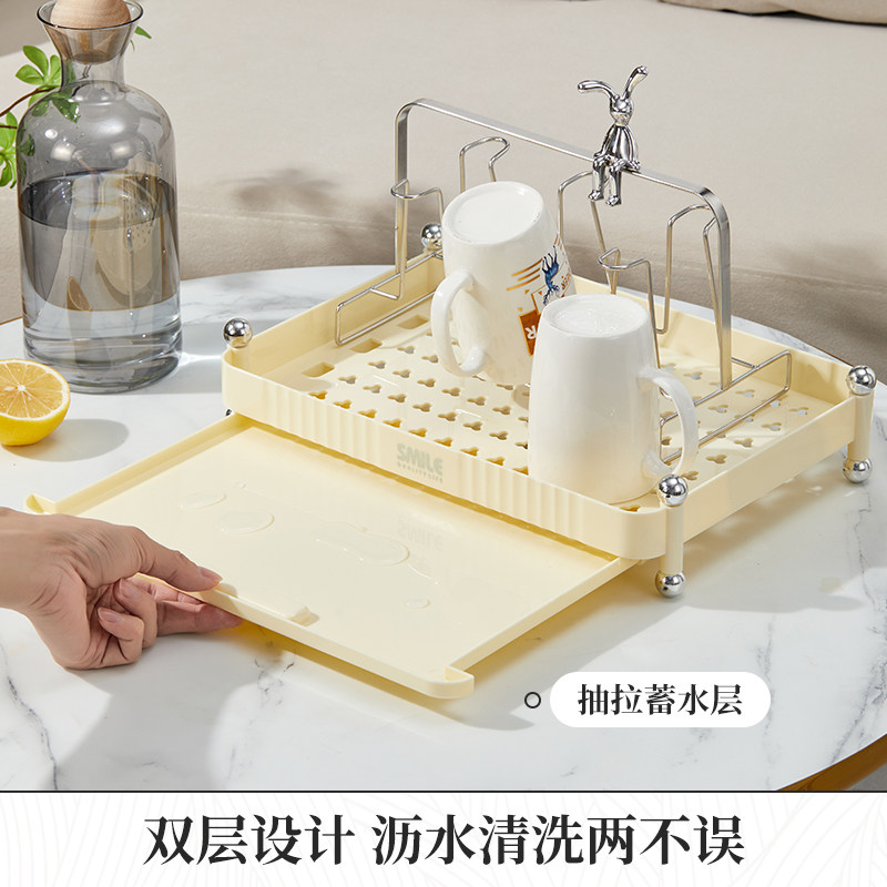 茶盘托盘家用长方形沥水盘水杯支架杯架玻璃杯托盘客厅水杯沥水盘