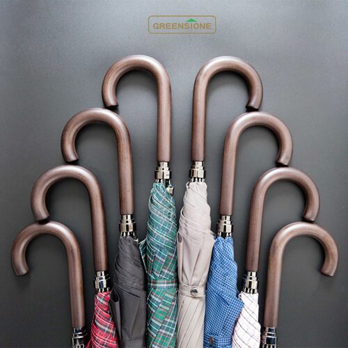 英伦绅士超大双人加固抗风自动防暴雨复古木弯勾格子男条纹长柄伞