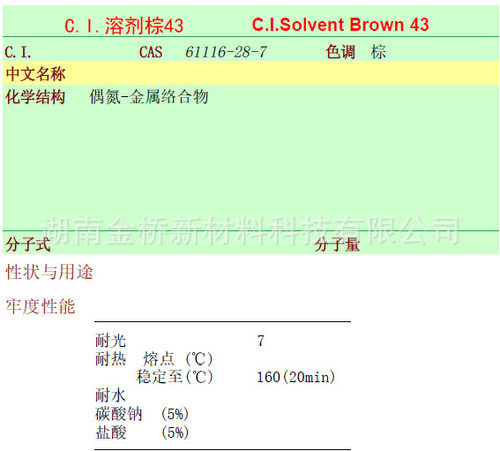 溶剂棕43  CAS 61116-28-7  金属络合材料
